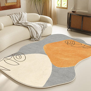 SAJDA TAPIS Tapis | Gris Blanc Orange